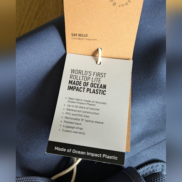 NWT GOT BAG ROLLTOP LITE Backpack Ocean Blue - Picture 7 of 8